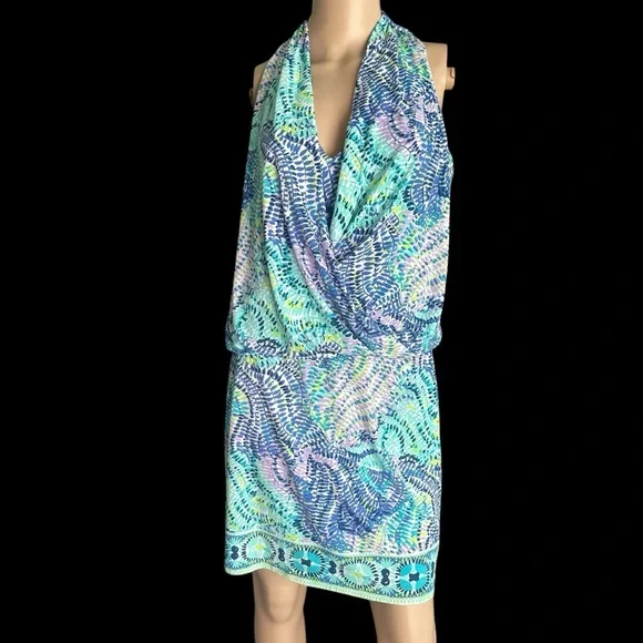 🐬Lilly Pulitzer Felizia Dress In Blue Current Fantasea🐬 - Picture 3 of 9